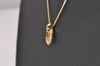 Authentic Christian Dior Gold Tone Chain Rhinestone Pendant Necklace CD 0028J