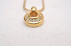 Authentic Christian Dior Gold Tone Chain Rhinestone Pendant Necklace CD 0028J