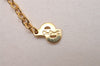 Authentic Christian Dior Gold Tone Chain Rhinestone Pendant Necklace CD 0028J