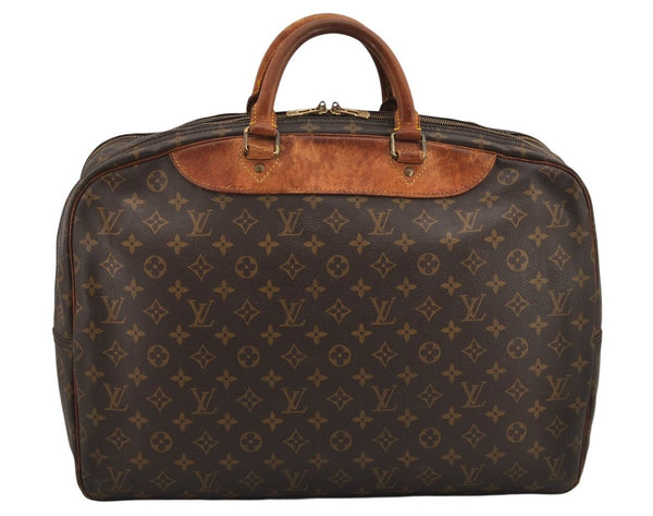 Authentic Louis Vuitton Monogram Alize 24 Heures Boston Bag M41399 LV Junk 0028K