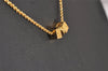 Authentic Christian Dior Gold Tone Chain Rhinestone Pendant Necklace CD 0029J