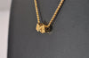 Authentic Christian Dior Gold Tone Chain Rhinestone Pendant Necklace CD 0029J