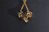 Authentic Christian Dior Gold Tone Chain Rhinestone Pendant Necklace CD 0029J