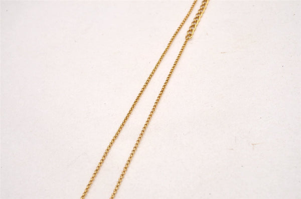 Authentic Christian Dior Gold Tone Chain Rhinestone Pendant Necklace CD 0029J