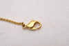 Authentic Christian Dior Gold Tone Chain Rhinestone Pendant Necklace CD 0029J