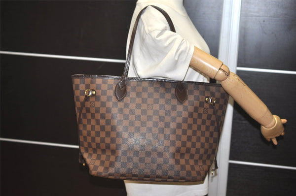 Authentic Louis Vuitton Damier Neverfull MM Shoulder Tote Bag N51105 LV 0030J