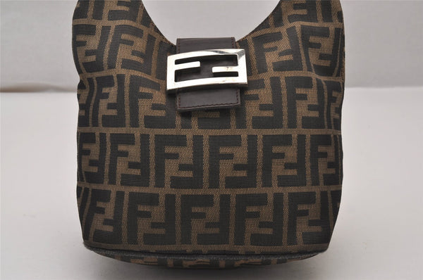 Authentic FENDI Zucca Shoulder Hand Bag Purse Canvas Leather Brown 0031J