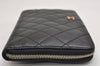 Authentic CHANEL Caviar Skin Matelasse Long Wallet Purse CC Logo Black 0032K