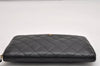 Authentic CHANEL Caviar Skin Matelasse Long Wallet Purse CC Logo Black 0032K