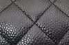 Authentic CHANEL Caviar Skin Matelasse Long Wallet Purse CC Logo Black 0032K