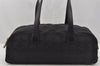 Authentic CHANEL New Travel Line Shoulder Hand Bag Nylon Leather Black 0033J