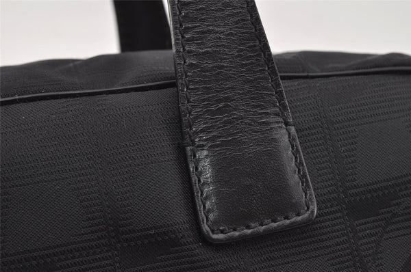 Authentic CHANEL New Travel Line Shoulder Hand Bag Nylon Leather Black 0033J