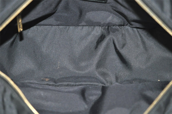 Authentic CHANEL New Travel Line Shoulder Hand Bag Nylon Leather Black 0033J