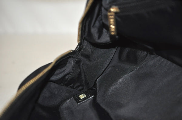 Authentic CHANEL New Travel Line Shoulder Hand Bag Nylon Leather Black 0033J