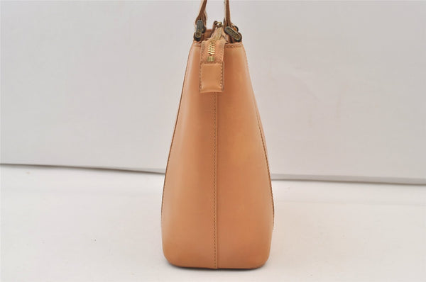 Authentic BURBERRY Vintage Leather Shoulder Tote Bag Orange Beige 0035K