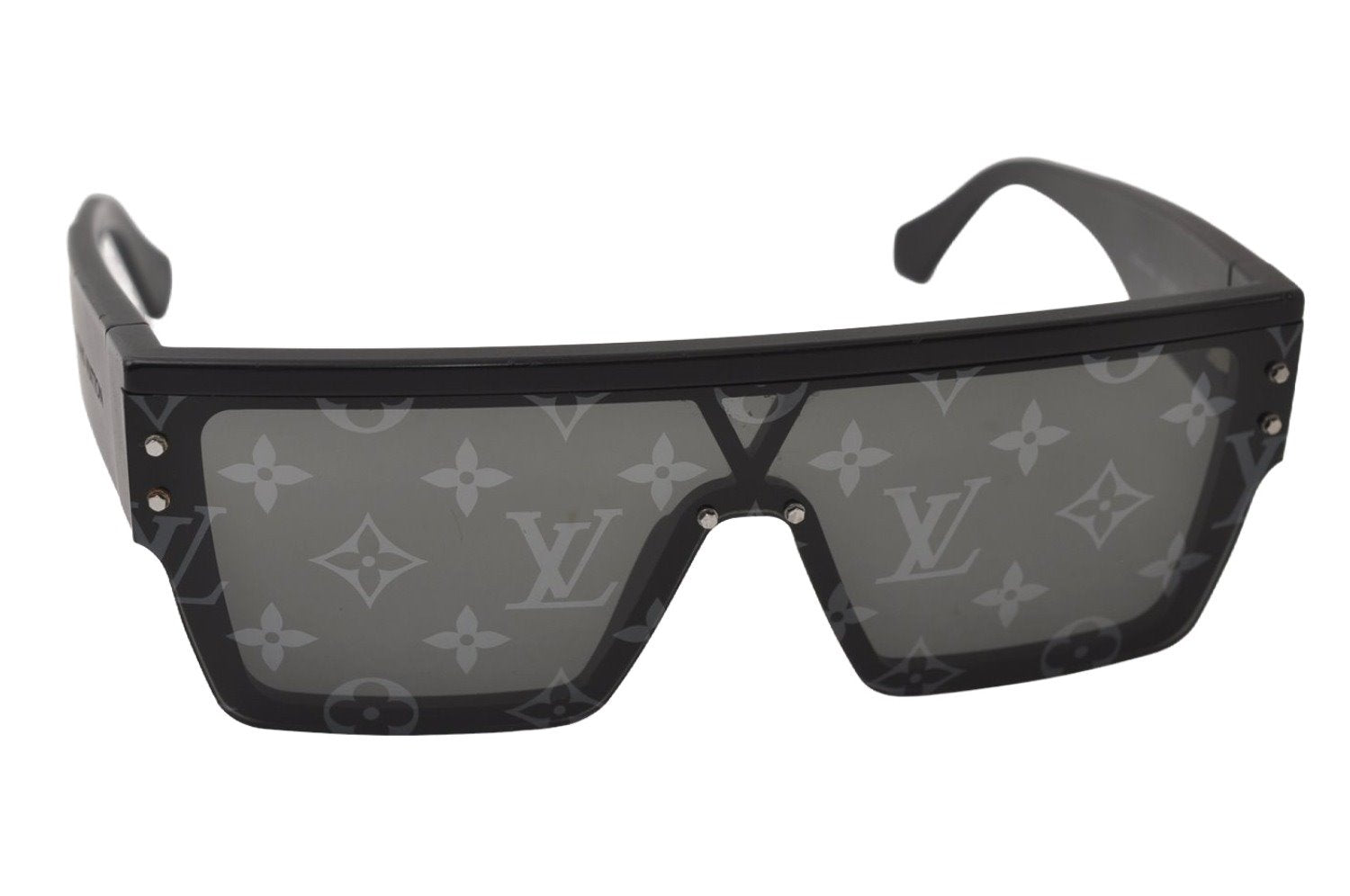 Authentic Louis Vuitton Monogram Sunglasses Waimea L Plastic Z1583E Black 0037J