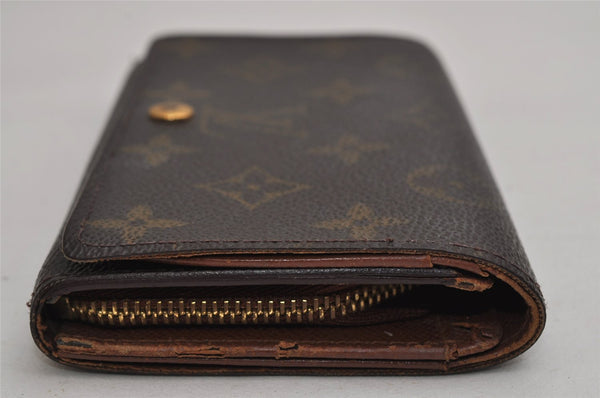 Auth Louis Vuitton Monogram Porte Monnaie Billets Tresor Wallet M61730 LV 0038K