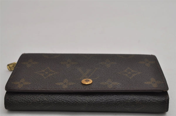 Auth Louis Vuitton Monogram Porte Monnaie Billets Tresor Wallet M61730 LV 0038K