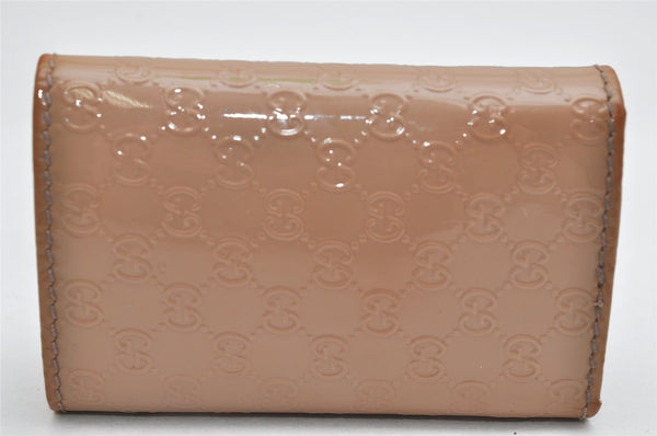 Authentic GUCCI Micro Guccissima 6 Key Case Holder GG Enamel 309759 Beige 0039K
