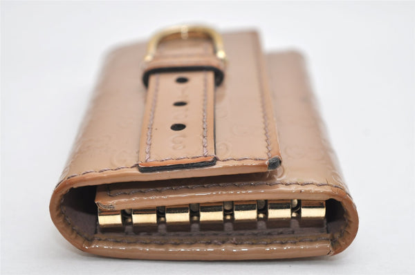Authentic GUCCI Micro Guccissima 6 Key Case Holder GG Enamel 309759 Beige 0039K