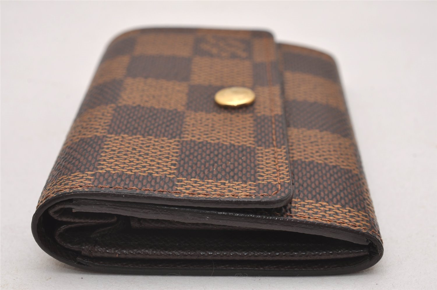 Authentic Louis Vuitton Damier Porte Monnaie Plat Coin Purse N61930 LV 0040J