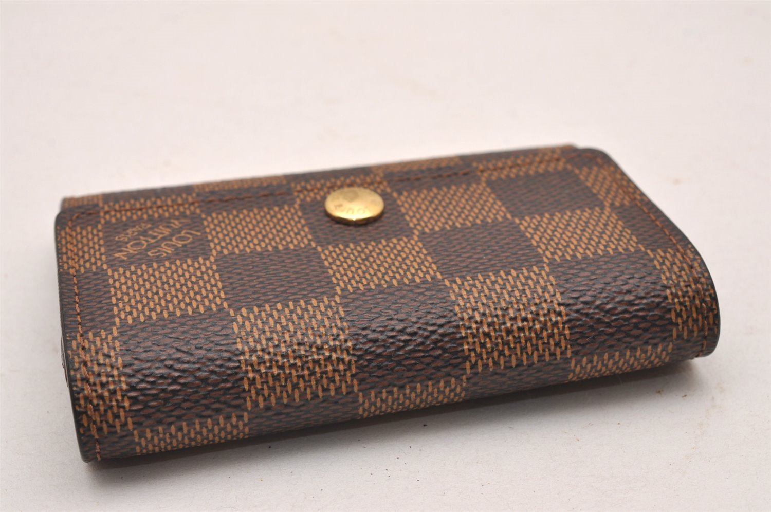 Authentic Louis Vuitton Damier Porte Monnaie Plat Coin Purse N61930 LV 0040J