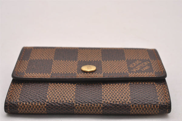 Authentic Louis Vuitton Damier Porte Monnaie Plat Coin Purse N61930 LV 0040J