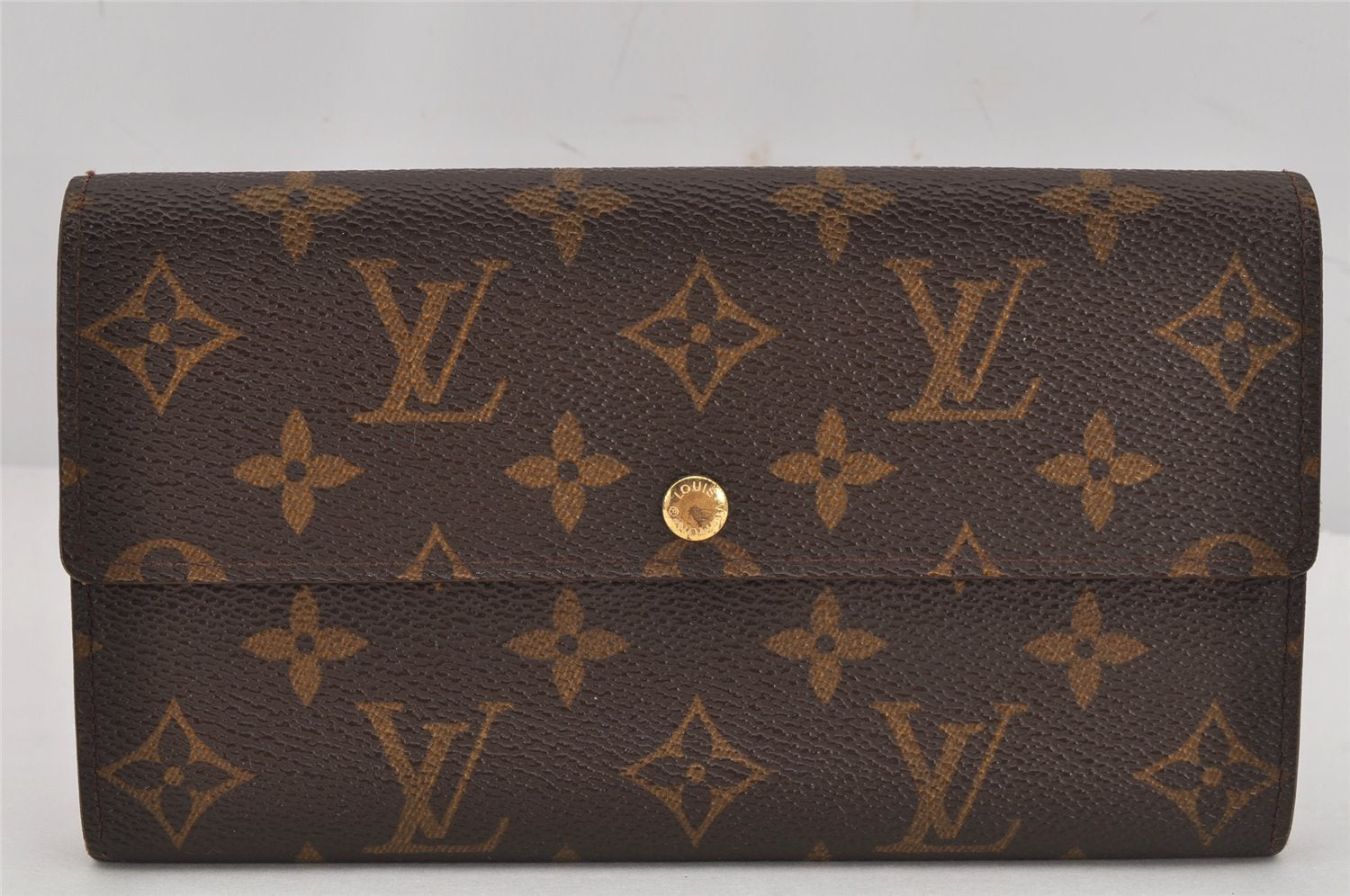 Auth Louis Vuitton Monogram Pochette Porte Monnaie Credit Wallet M61725 LV 0040K