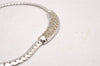 Authentic Christian Dior Silver Tone Chain Rhinestone Necklace CD 0041J