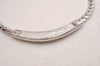 Authentic Christian Dior Silver Tone Chain Rhinestone Necklace CD 0041J