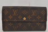 Auth Louis Vuitton Monogram Pochette Porte Monnaie Credit Wallet M61725 LV 0041K