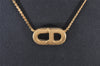 Authentic Christian Dior Gold Tone Chain Pendant Necklace CD 0042J