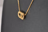 Authentic Christian Dior Gold Tone Chain Pendant Necklace CD 0042J