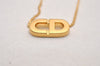 Authentic Christian Dior Gold Tone Chain Pendant Necklace CD 0042J