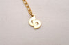 Authentic Christian Dior Gold Tone Chain Pendant Necklace CD 0042J