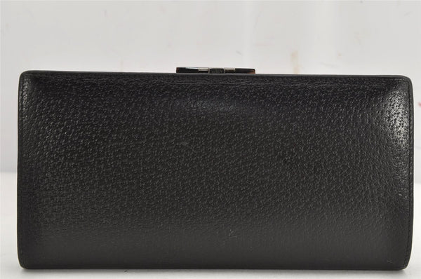 Authentic GUCCI Vintage Bifold Long Wallet Purse Leather Black 0042K