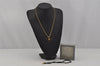 Authentic Christian Dior Gold Tone Chain Pendant Necklace Choker 2Set Box 0043J