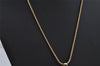 Authentic Christian Dior Gold Tone Chain Pendant Necklace Choker 2Set Box 0043J