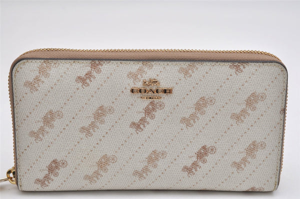 Authentic COACH Vintage Long Wallet Purse PVC Leather C3547 White Beige 0043K