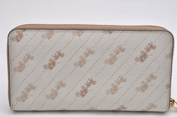 Authentic COACH Vintage Long Wallet Purse PVC Leather C3547 White Beige 0043K