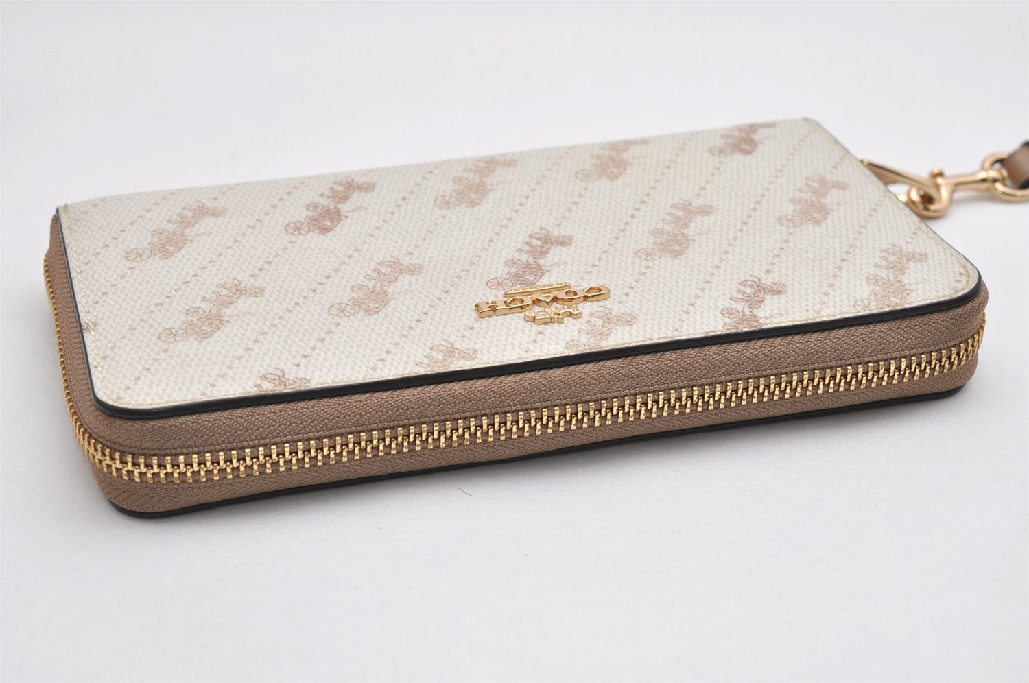 Authentic COACH Vintage Long Wallet Purse PVC Leather C3547 White Beige 0043K