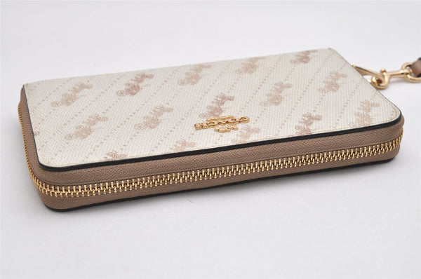 Authentic COACH Vintage Long Wallet Purse PVC Leather C3547 White Beige 0043K