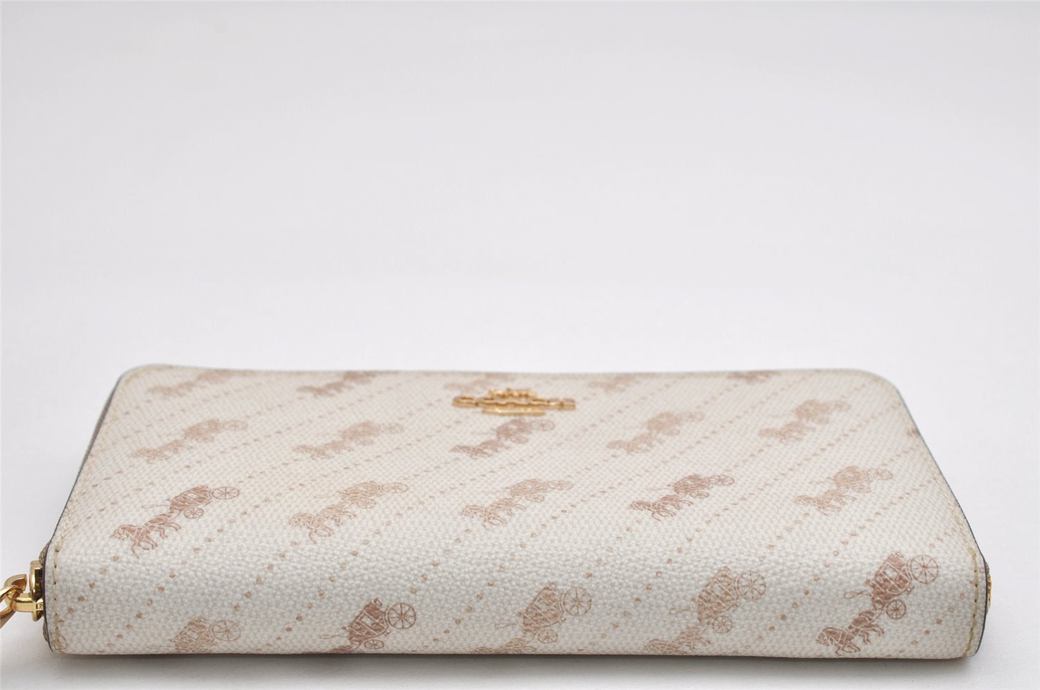 Authentic COACH Vintage Long Wallet Purse PVC Leather C3547 White Beige 0043K