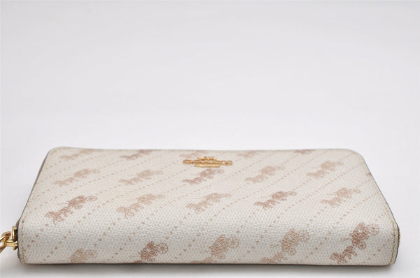 Authentic COACH Vintage Long Wallet Purse PVC Leather C3547 White Beige 0043K