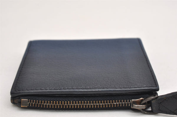 Authentic BOTTEGA VENETA Vintage Bifold Wallet Purse Navy Blue Box 0044K