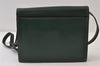 Authentic CELINE Vintage Shoulder Cross Body Bag Purse Leather Green 0045J