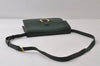 Authentic CELINE Vintage Shoulder Cross Body Bag Purse Leather Green 0045J