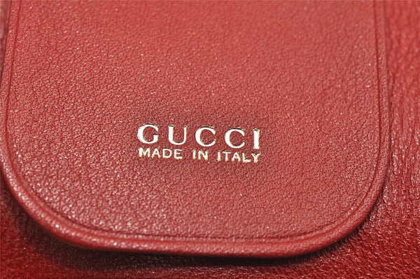 Authentic GUCCI Horsebit 6 Key Case Holder Purse Leather Red Box 0045K