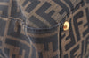 Authentic FENDI Zucca Shoulder Cross Bag Purse Canvas Leather Brown 0046J