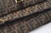 Authentic FENDI Zucca Shoulder Cross Bag Purse Canvas Leather Brown 0046J